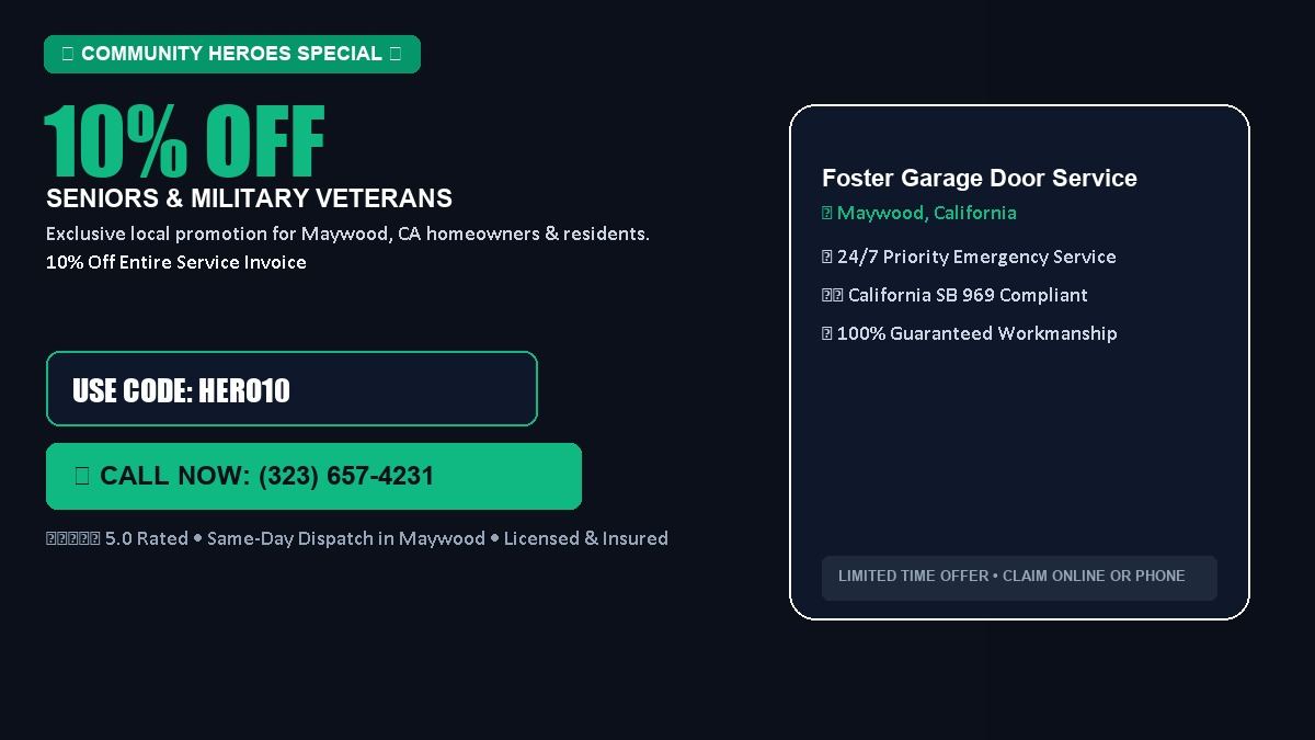 Foster Garage Door Service 10% OFF Seniors & Military Veterans