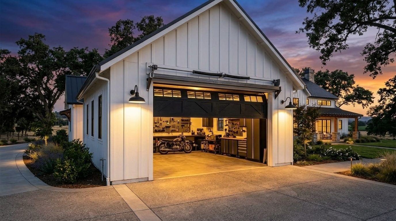 Foster Garage Door Service Overhead Garage Door Gliding Open in Lynwood, CA